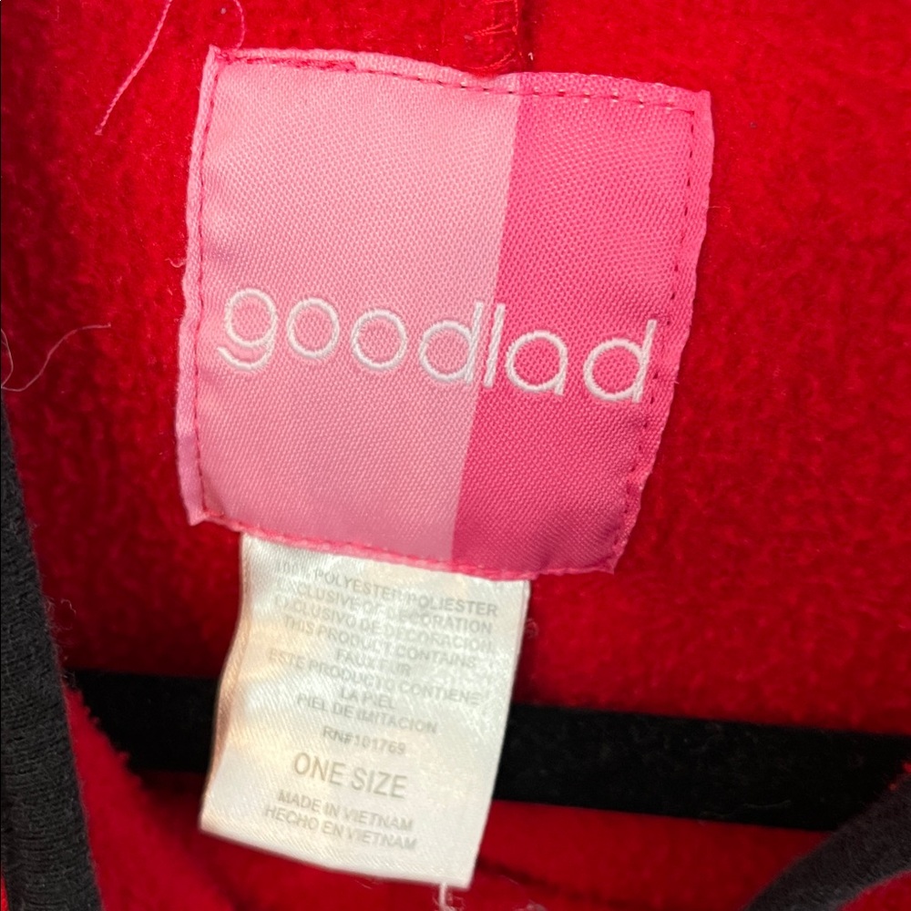 Good Lad Red Hooded Poncho with Black Dog Accent - Picture 2 of 3